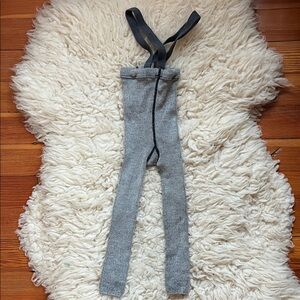Silly Silas Grey Wool/Cotton Footless tights with braces size 1-2y